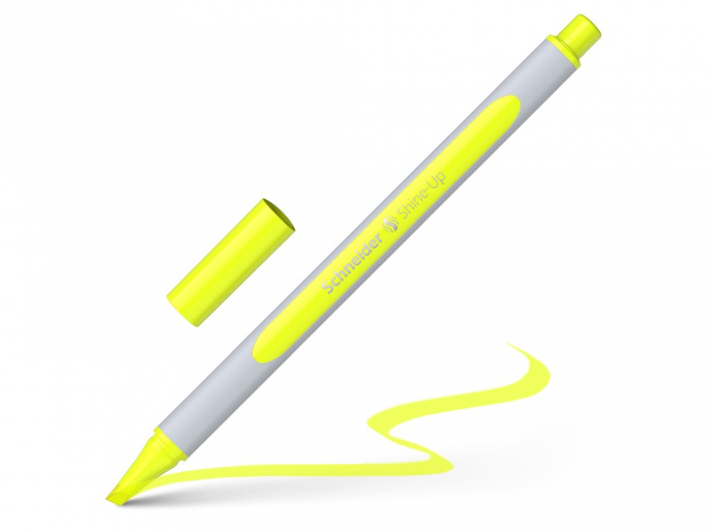 Textmarker Schneider Shine-UP,varf tip dalta, grosime de scriere 1- si 4 mm, 4 culori
