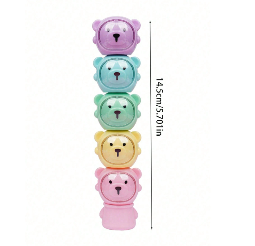 Textmarkere flourescente model ursulet,5 culori/set [3]