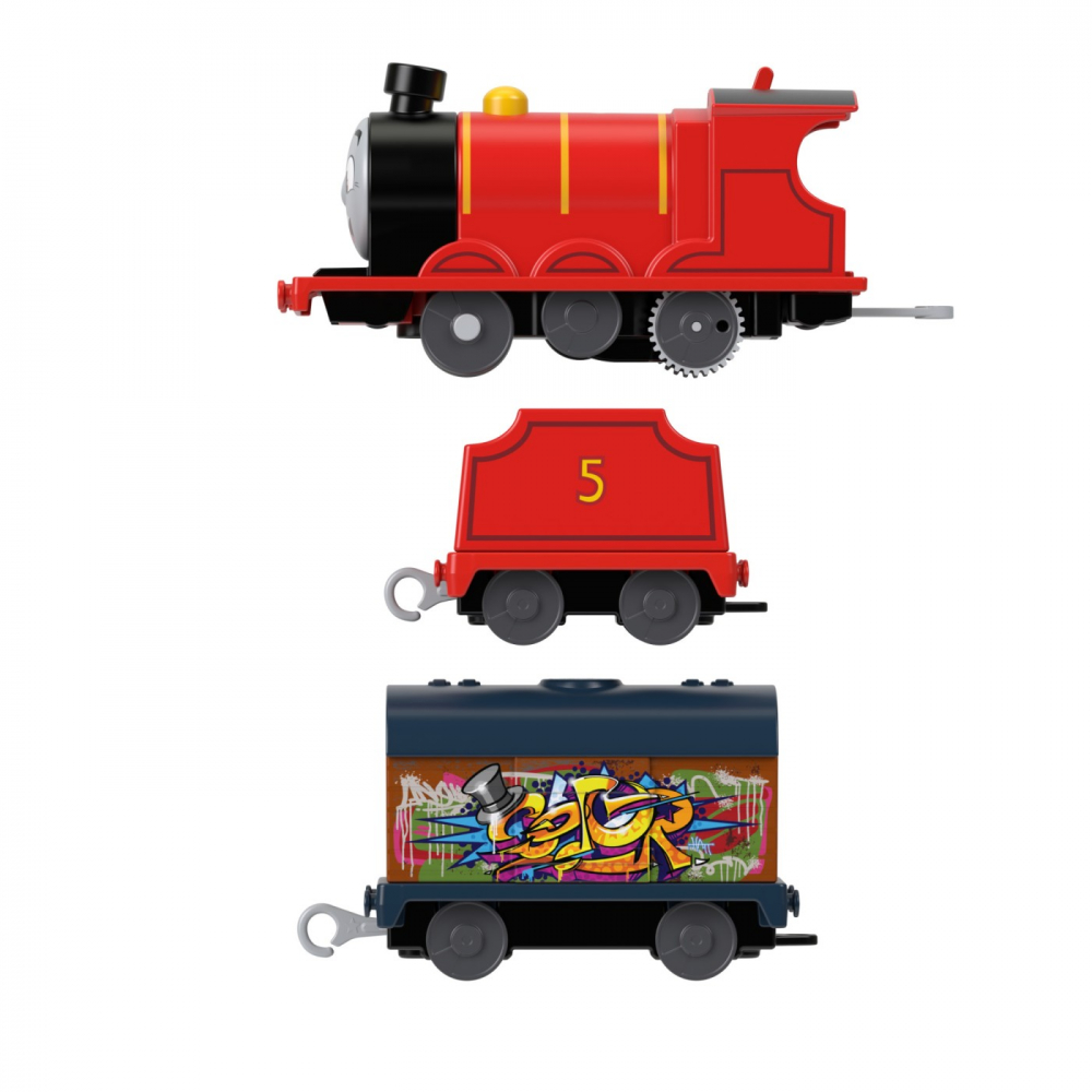 THOMAS LOCOMOTIVA MOTORIZATA GRAFFITI JAMES CU 2 VAGOANE [4]