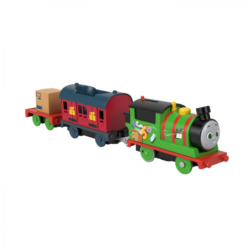 THOMAS LOCOMOTIVA MOTORIZATA POSTASUL PERCY CU 2 VAGOANE [3]