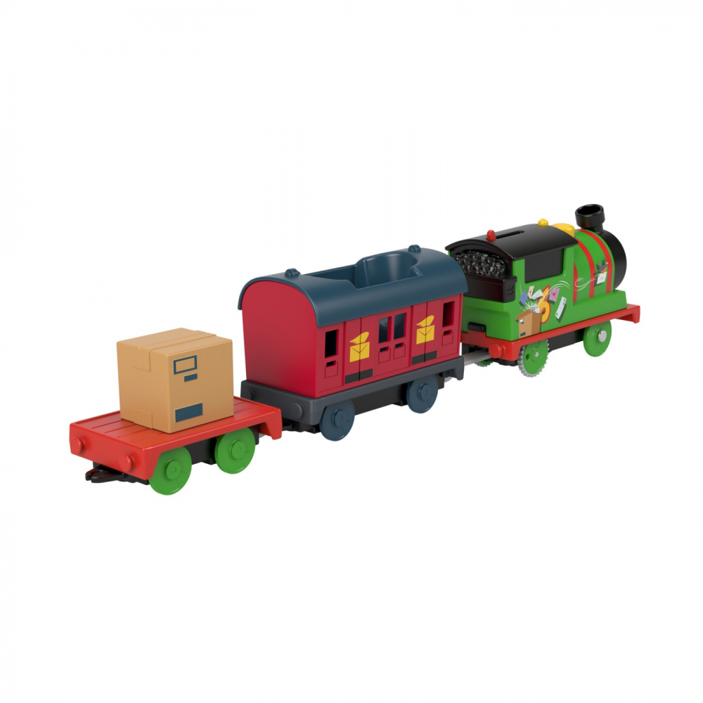 THOMAS LOCOMOTIVA MOTORIZATA POSTASUL PERCY CU 2 VAGOANE [4]