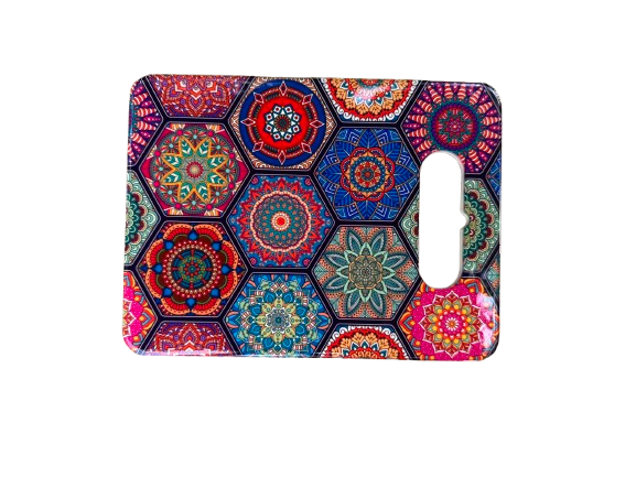 Tocator decorativ cu suprafata ceramica, model Ethnic Floral, 18x24 cm [1]
