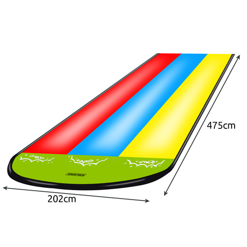 Topogan cu pulverizare apa pentru exterior,3 benzi alunecare,sarcina maxima 150 kg, 3 saltele gonflabile, 475 x 202 cm [2]