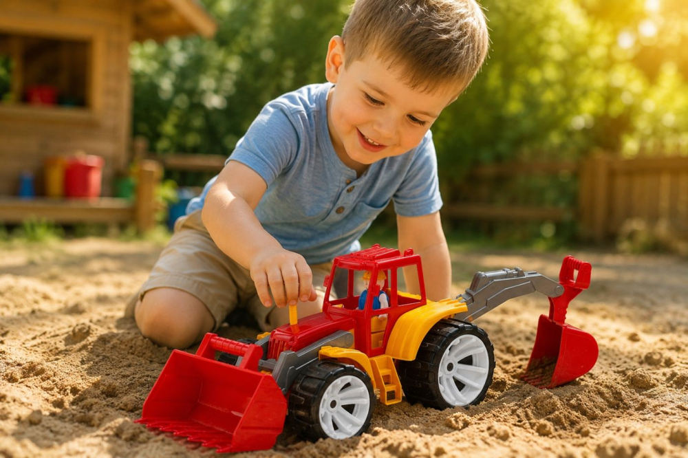 TRACTOR BAMS 2 CU 2 CUPE ROSU PORTOCALIU [4]