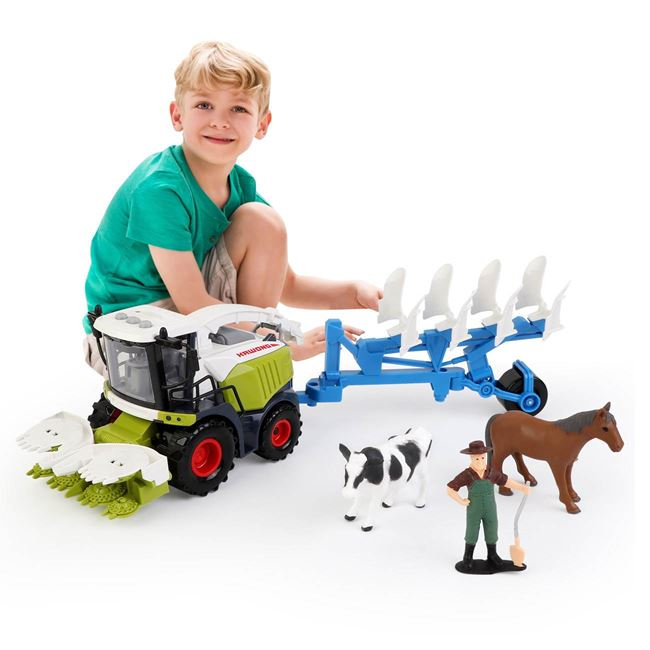 Tractor cu remorcă, plug și 2 figurine animale, sunet și lumini [2]