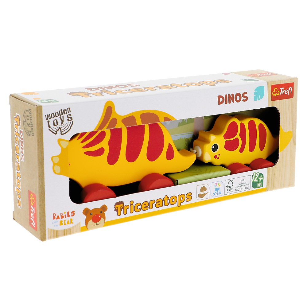 TREFL BABIES AND THE BEAR JUCARIE DIN LEMN DINOS TRICERATOPS [1]