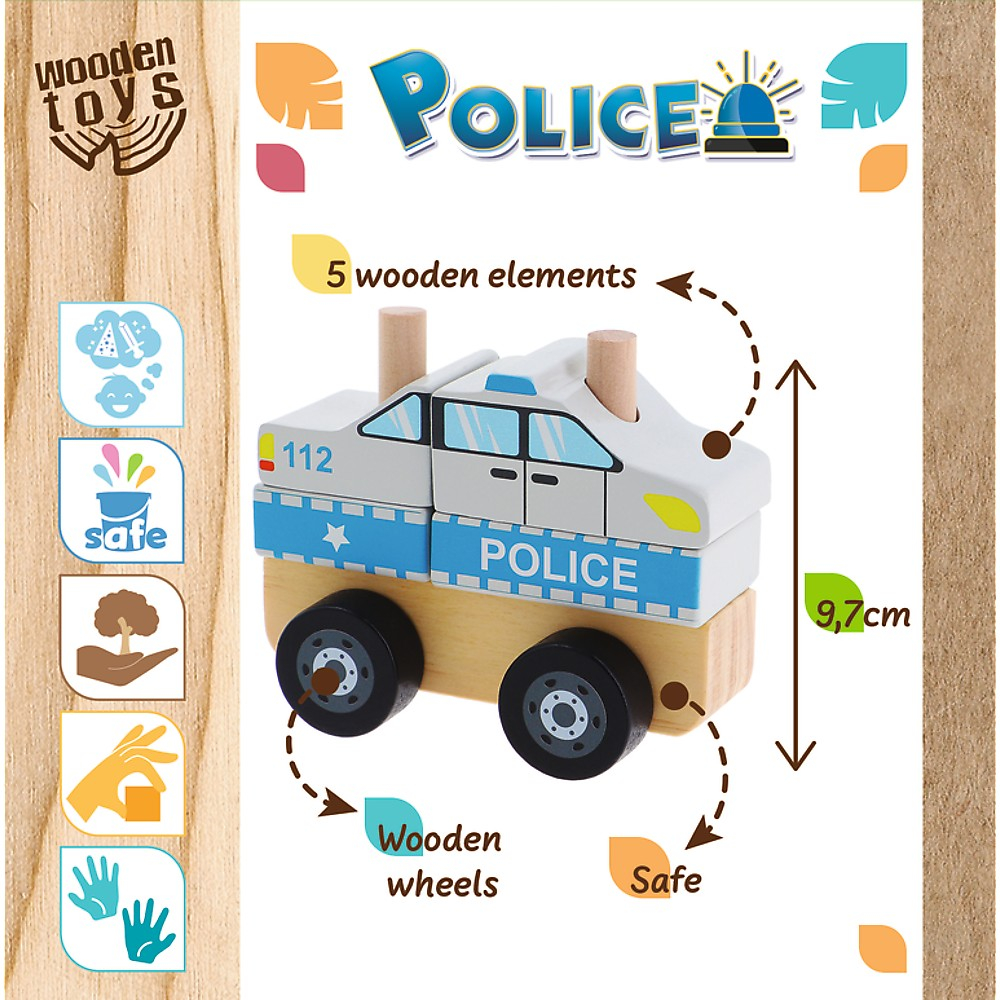 TREFL JUCARIE DE LEMN MASINA DE POLITIE [3]