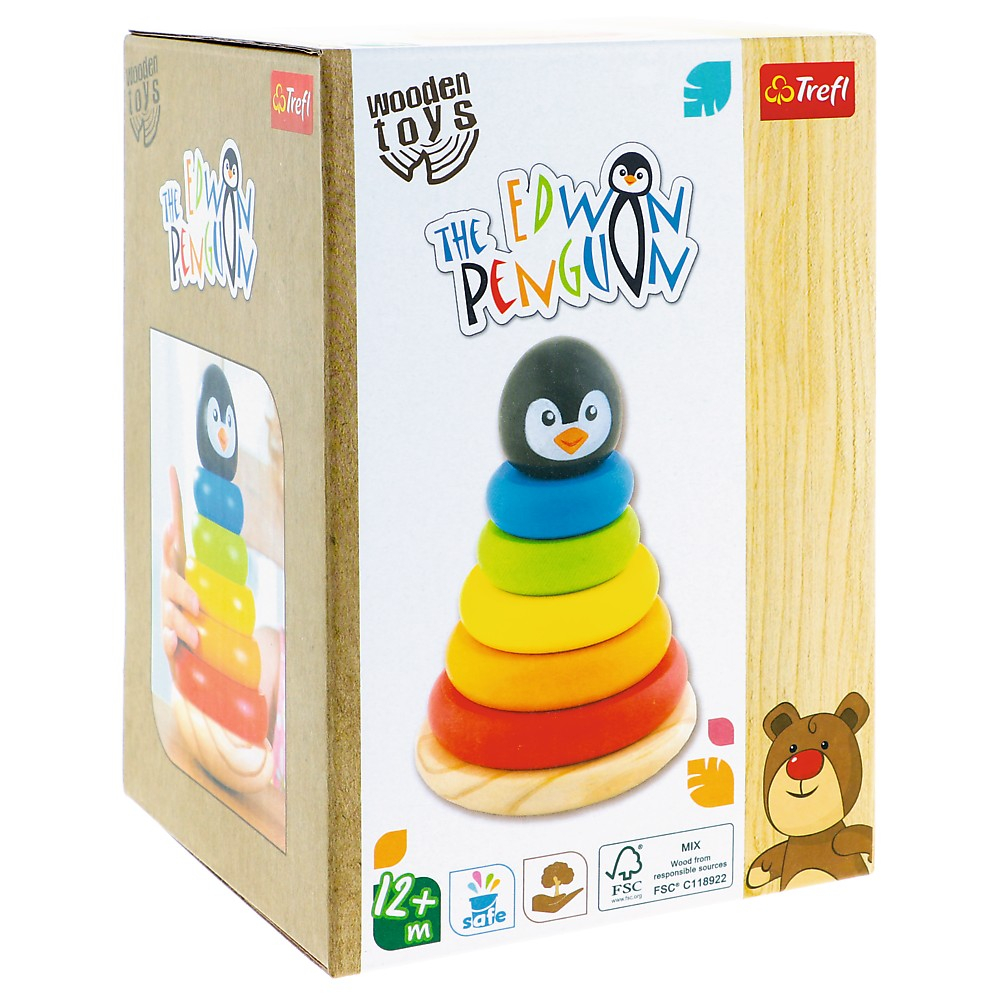 TREFL JUCARIE DE STIVUIRE DIN LEMN PINGUINUL EDWIN [1]