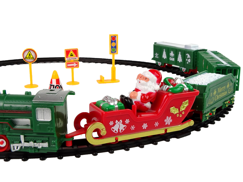 Tren de Craciun cu sanie vagon si accesorii, plastic,25 piese [2]