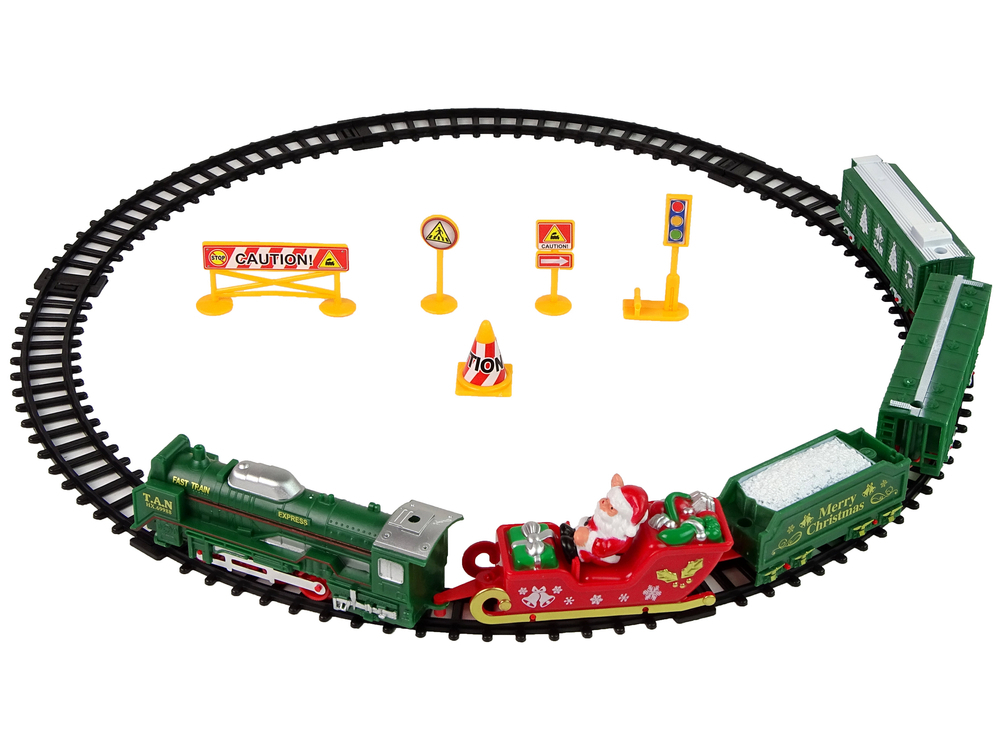 Tren de Craciun cu sanie vagon si accesorii, plastic,25 piese [3]