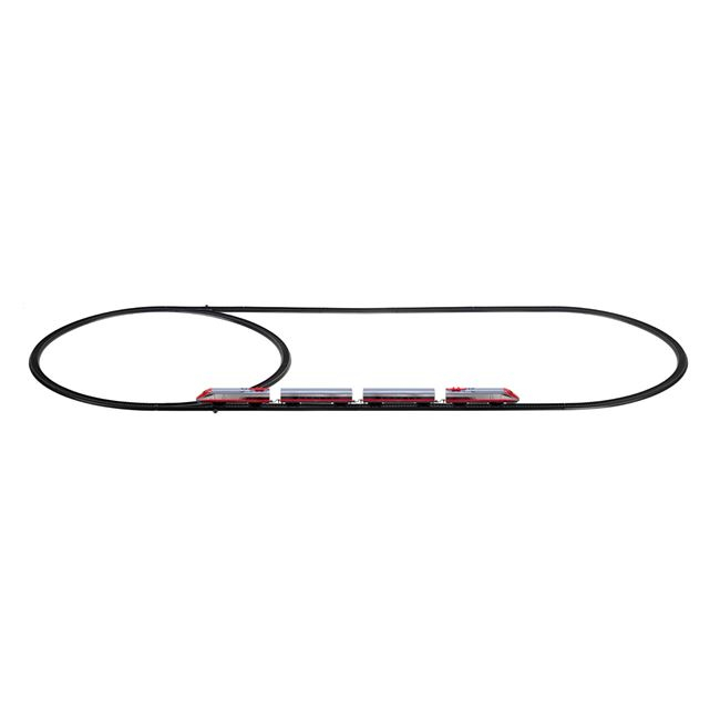 Tren oras cu 4 vagoane si sine, Plastic, Multicolor [2]