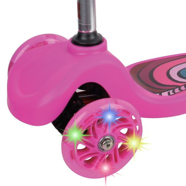 Trotineta fucsia cu 3 roti illuminate lumina cu LED [3]