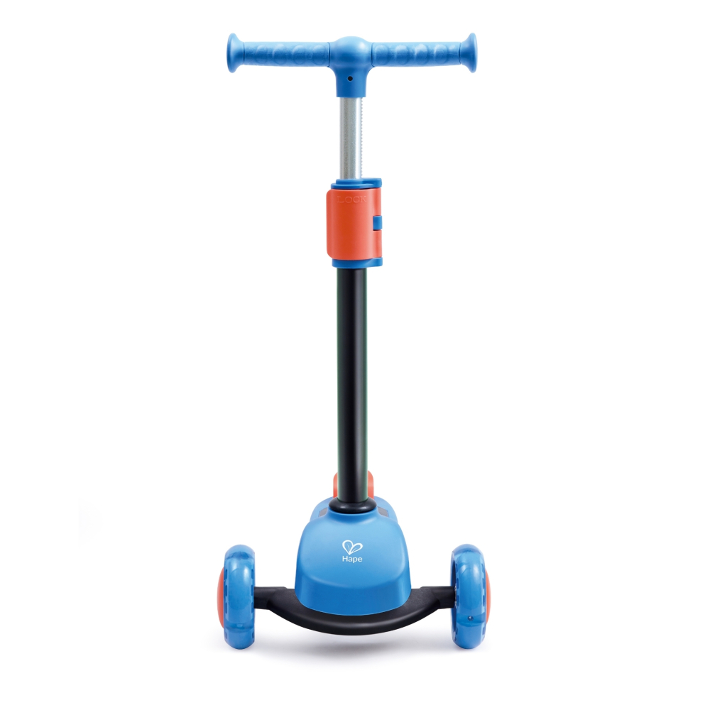 Trotineta pentru copii Hape Glide Kick Scooter, albastru, roti cu LED, 18 luni - 6 ani [4]