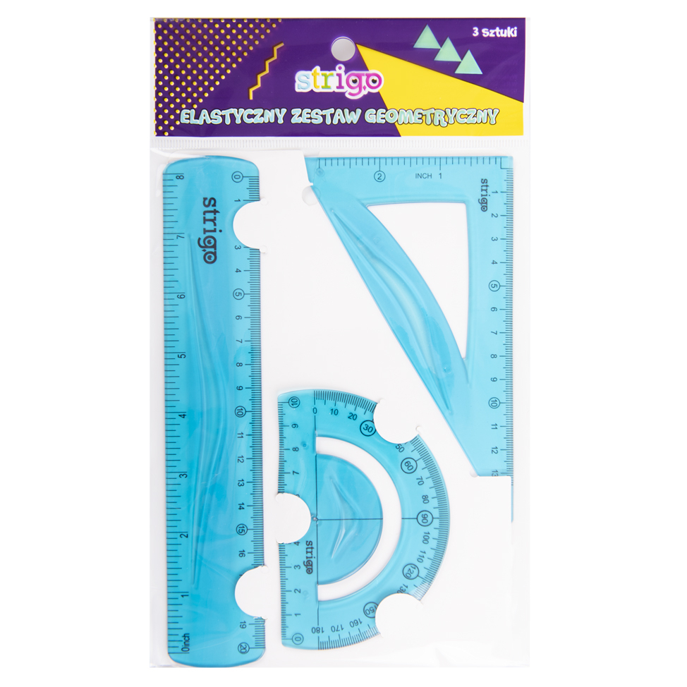 Set pentru geometrie cu 3 piese, albastru
