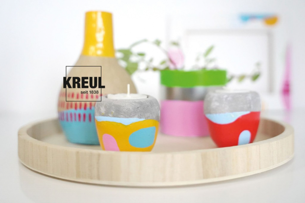 Vopsea acrilică glossy cu pensula inclusa,Color Living Kreul, set 6 buc x 20 ml [4]
