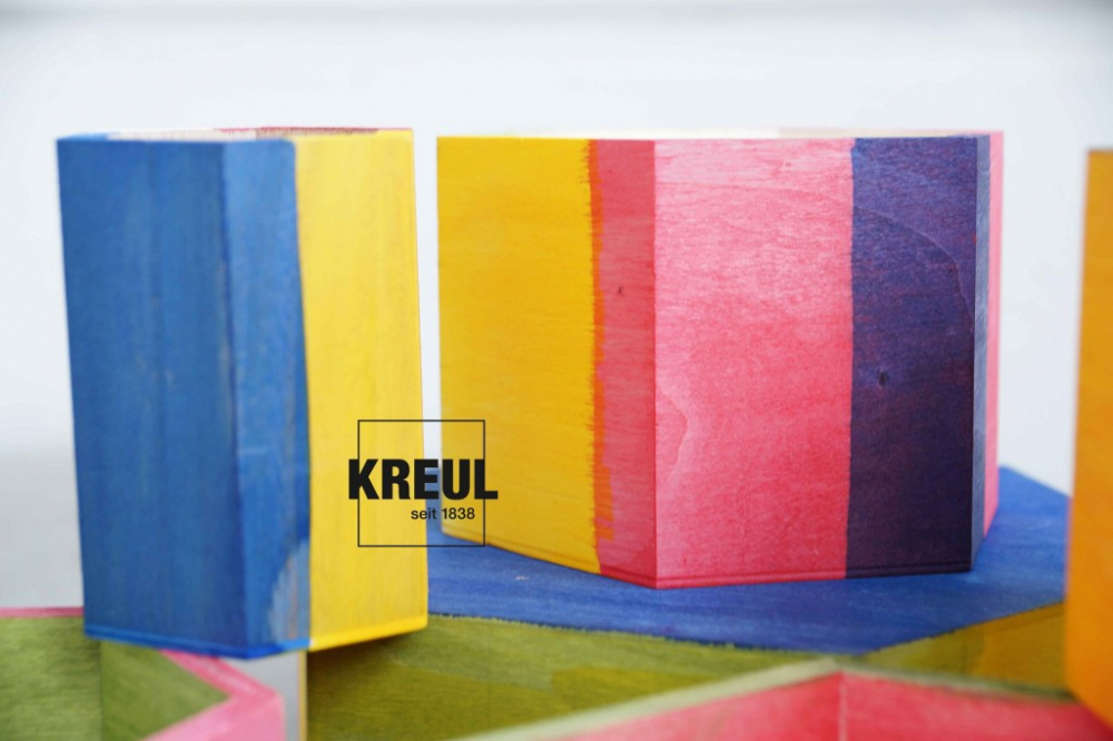 Vopsea acrilică pentru lemn cu pensula inclusa, Basic Kreul, set 6 x 20 ml [4]