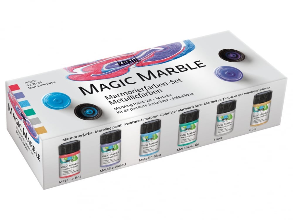 Vopsea Magic Marble Marbling Chalky Living, 6 culori set, 6x20 ml