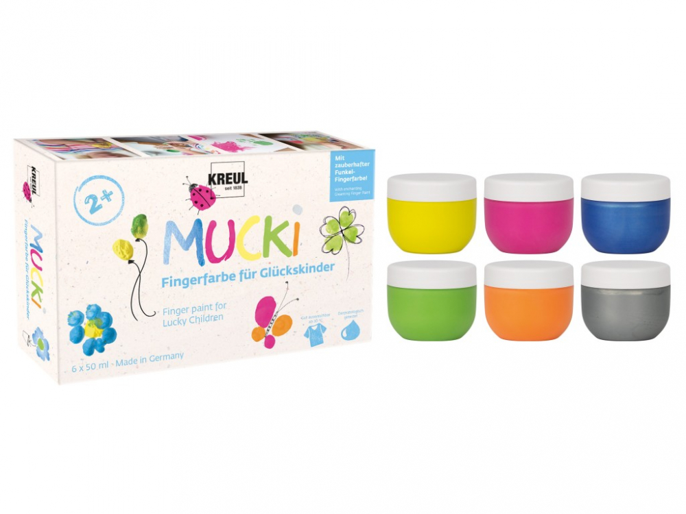 Vopsea pentru pictura cu degetele Fortune Mucki,6x50 ml,+2 ani [2]