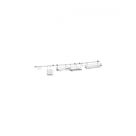Bară Accesorii Bucătărie Metal - Design Modern, Argintiu, Set Complet [4]