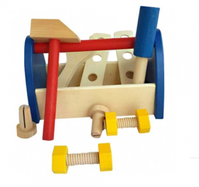 Jocuri si articole copii - Trusa scule constructie din lemn pentru copii