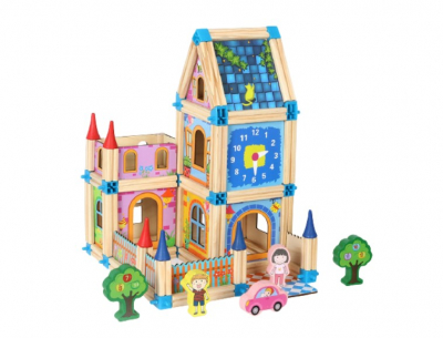 Jocuri si jucarii educative - Set de construit din lemn Micul Arhitect