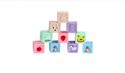 Jocuri si articole copii - Set 10 Cuburi Siliconate Moi pentru bebelusi