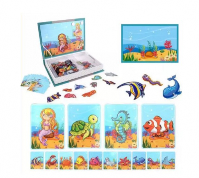 Puzzle - Carte magnetica pentru copii Mica Sirena si Vietati Marine