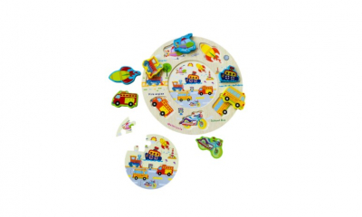 Puzzle rotund 3D incastru din lemn [1]