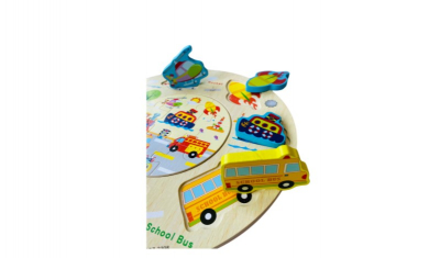 Puzzle rotund 3D incastru din lemn [2]
