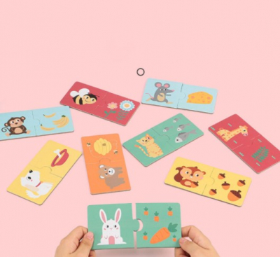 Puzzle educativ de asociere Ce mananca animalele [1]