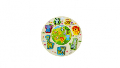 Puzzle - Puzzle rotund 3D incastru din lemn