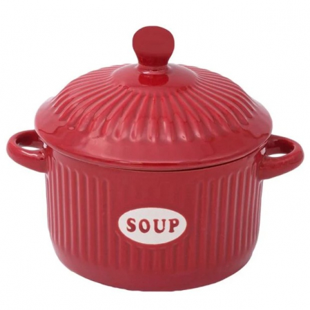 Set format din 6 boluri de servit din ceramica cu manere si capac pentru supa [1]