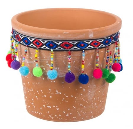 Decoratiuni - Ghiveci din ceramica cu decoratiuni multicolore