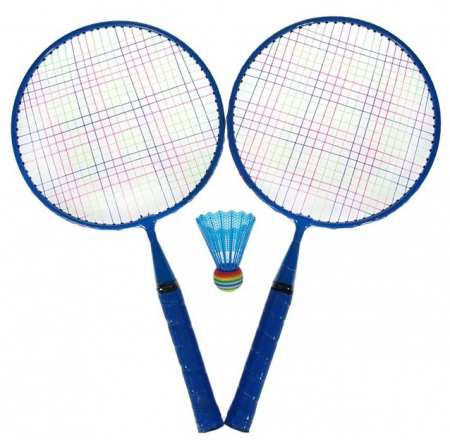 Jucării exterior pentru copii - Set 2 rachete de badminton, pentru copii, albastru, 46 cm