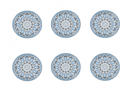 Farfurii - Set 6 farfurii pentru servire din portelan cu model Mandala