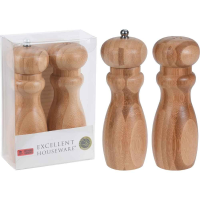 Articole Bucatarie - Set sare si piper din bambus