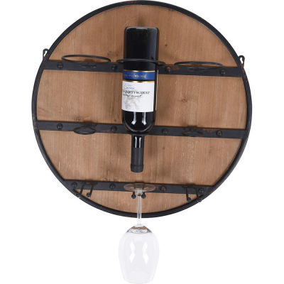 Articole Bucatarie - Suport rotund pentru 3 sticle de vin si 3 pahare