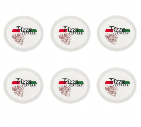 Farfurii - Set format din 6 farfurii pentru pizza din portelan