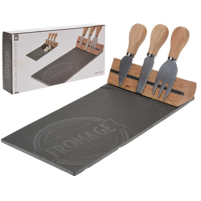 Articole Bucatarie - Platou Servire Branzeturi cu suport magnetic pentru cutite si accesorii