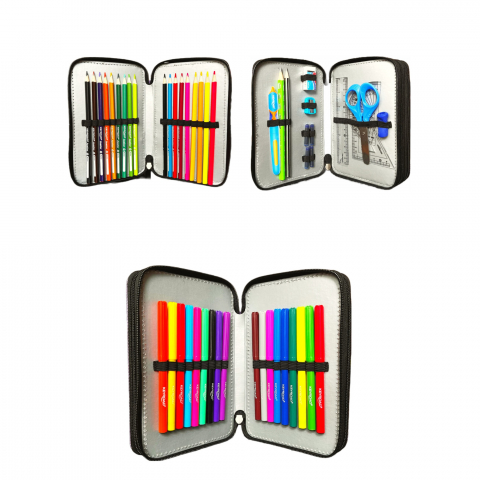 Penar echipat cu 3 compartimente, albastru,design astronaut, 20x14x6 cm [2]