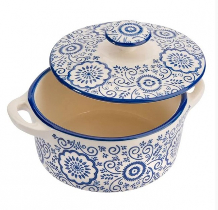 Set format din 6 boluri de servit din ceramica cu manere si capac pentru supa [2]