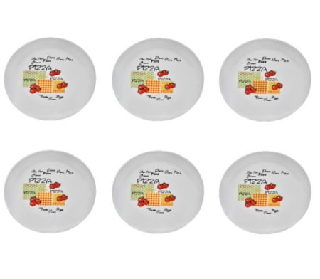 Farfurii - Set format din 6 farfurii pentru pizza din portelan