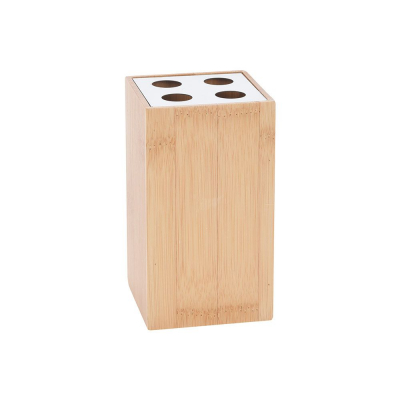Set accesorii din bambus pentru baie format din dozator sapun lichid si pahar pentru periute de dinti [3]