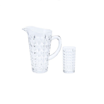 Pahare & Accesorii bar - Set carafa 1000 ml 14x22cm si 6 pahare 14x7 cm