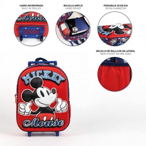 Ghiozdan tip troller pentru gradinita Mickey 3D, 25x31x10 cm [1]