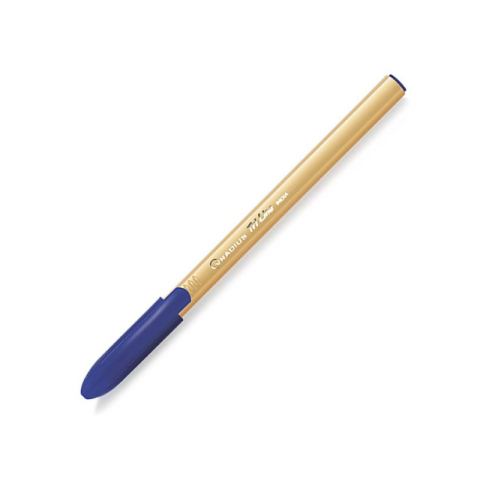 Papetarie & Birotica - Pix cu bilă Radius Tri Line Gold, 1.0 mm, cu capac, corp auriu, scris albastru