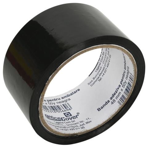 Produse art & craft-Lucru manual - Bandă adezivă Office Cover pentru ambalare, 48 mm x 50 yarzi, neagră