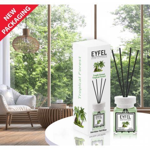 Odorizante de camera - Odorizant camera cu betisoare, aroma padure tropicala 120 ml,Eyfel