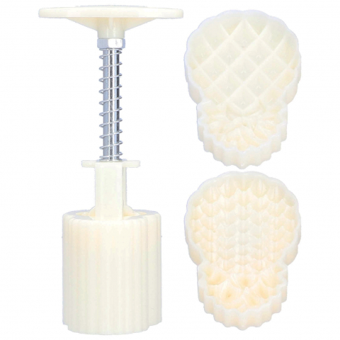 Ustensile de bucatarie - Forma pentru prajituri, 2 matrite ananas, plastic, alb