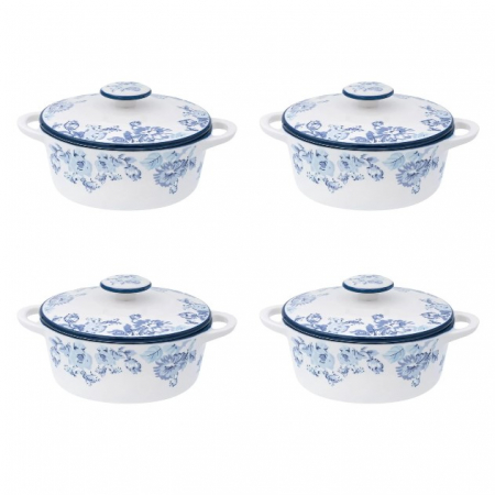 Set format din 6 boluri de servit din ceramica cu manere si capac pentru supa [4]